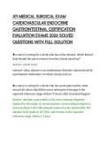 ATI MEDICAL SURGICAL EXAM&NewLine;CARDIOVASCULAR ENDOCRINE&NewLine;GASTROINTESTINAL CERTIFICATION&NewLine;EVALUATION EXAMS 2026 SOLVED&NewLine;QUESTIONS WITH FULL SOLUTION&NewLine;