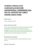 ATI MEDICAL SURGICAL EXAM&NewLine;CARDIOVASCULAR ENDOCRINE&NewLine;GASTROINTESTINAL COMPREHENSIVE EXAM&NewLine;2026 FULL QUESTIONS AND CORRECT&NewLine;ANSWERS ALREADY PASSED&NewLine;