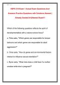 HDFS 210 Exam 1 Actual Exam Questions And &NewLine;Answers Practice Questions with Solutions Newest &vert; &NewLine;Already Graded A&plus;&vert;&vert;Newest Exam&excl;&excl;&excl; 
