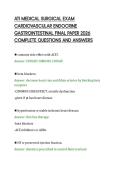 ATI MEDICAL SURGICAL EXAM&NewLine;CARDIOVASCULAR ENDOCRINE&NewLine;GASTROINTESTINAL FINAL PAPER 2026&NewLine;COMPLETE QUESTIONS AND ANSWERS&NewLine;