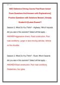 NSC Defensive Driving Course Final Exam Actual &NewLine;Exam Questions And Answers with Explanations&vert;&vert; &NewLine;Practice Questions with Solutions Newest &vert; Already &NewLine;Graded A&plus;&vert;&vert;Latest Exams&excl;&excl;&excl;