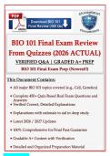 BIO 101 Exam &num;1 2026 &vert; Practice Questions & Verified Answers &vert; Latest Update