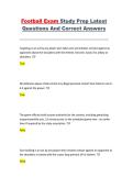 Football Exam Study Prep &ndash; Latest Questions & Correct Answers