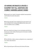 ATI NURSING INFORMATICS UPDATED 2&NewLine;EXAMPREP TEST FULL QUESTIONS AND&NewLine;CORRECT ANSWERS ALREADY PASSED&NewLine;