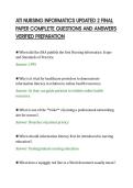 ATI NURSING INFORMATICS UPDATED 2 FINAL&NewLine;PAPER COMPLETE QUESTIONS AND ANSWERS&NewLine;VERIFIED PREPARATION