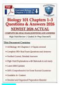 Biology 101 Chapters 1&ndash;3 2026 &vert; High-Yield Review &vert; Practice Questions & Verified Answers