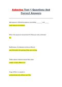 Asbestos Test 1 &ndash; Practice Questions & Correct Answers