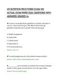 ATI NUTRITION PROCTORED EXAM 140&NewLine;ACTUAL EXAM PAPER 2026 QUESTIONS WITH&NewLine;ANSWERS GRADED A&plus;