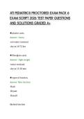 ATI PEDIATRICS PROCTORED EXAM PACK 6&NewLine;EXAM SCRIPT 2026 TEST PAPER QUESTIONS&NewLine;AND SOLUTIONS GRADED A&plus;