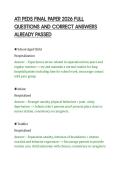 ATI PEDS FINAL PAPER 2026 FULL&NewLine;QUESTIONS AND CORRECT ANSWERS&NewLine;ALREADY PASSED&NewLine;