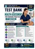 TEST BANK FOR HEALTH ASSESSMENT FOR NURSING PRACTICE&comma; 7TH EDITION By Susan Fickertt Wilson & Jean Foret Giddens Complete Updated Edition &ndash; All 24 Chapters &ndash; 75 Questions Each