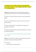 CA Property and Casualty Insurance Exam Questions&NewLine;with Verified Answers &vert; Latest Update 2026&sol;2027 &vert; Graded&NewLine;A&plus; &vert; Guaranteed Pass&period;