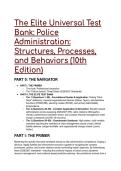 2026&sol;2027 S-Tier Elite Test Bank&colon; Police Administration 10th Edition &lpar;Structures&comma; Processes&comma; & Behaviors&rpar; &vert; 55&plus; Mentor-Analyzed Q&A