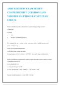 ARRT Registry Exam Review Comprehensive Questions and Verified Solutions
