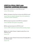 CPDT KA FINAL PREP 2026&NewLine;VERIFIED ANSWERS INCLUDED