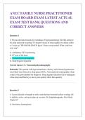 ANCC Family Nurse Practitioner Exam Board Exam Test Bank Questions and Correct Answers