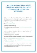 ATI PEDS Dynamic Exam Questions and Answers