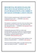 HESI Dental Hygiene Exam&colon; Practice Questions and Correct Detailed Answers