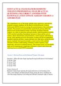 ICDVP ACTUAL EXAM &sol;ILLINOIS DOMESTIC &NewLine;VIOLENCE PROFESSIONAL EXAM 300 ACTUAL &NewLine;QUESTIONS AND CORRECT ANSWERS WITH &NewLine;RATIONALE LATEST UPDATE ALREADY GRADED A&plus; &NewLine;ASSURED PASS