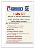 CMN 574 FINAL EXAM AND STUDY GUIDE NEWEST&NewLine;2026 TEST BANK&vert; COMPLETE 450 REAL EXAM&NewLine;QUESTIONS AND CORRECT DETAILED ANSWERS&NewLine;&lpar;VERIFIED ANSWERS&rpar; GRADED A&plus;&vert; CMN 574 FINAL&NewLine;EXAM REVIEW 2026 &lpar;BRAND NEW&excl;&excl;&rpar;