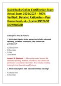 QuickBooks Online Certification Exam Actual Exam 2026&sol;2027 &ndash; 100&percnt; Verified &vert; Detailed Rationales &ndash; Pass Guaranteed &ndash; A&plus; Graded INSTANT DOWNLOAD