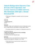 Ontario Refrigeration Operator Class  B Exam &lpar;TSSA&rpar; Questions And  Correct Answers &lpar;Verified Answers&rpar;  Plus Rationales 2026 Q&A &vert; Instant  Download Pdf