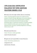 CPFA EXAM 2026 CERTIFICATION&NewLine;EVALUATION TEST PAPER QUESTIONS&NewLine;SOLUTIONS GRADED A PLUS