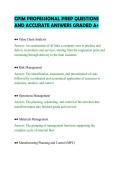 CPIM PROFESSIONAL PREP QUESTIONS&NewLine;AND ACCURATE ANSWERS GRADED A&plus;