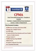 CPMA EXAM NEWEST 2026 PACKAGE DEAL&vert;&NewLine;DIFFERENT VERSIONS WITH COMPLETE 800 REAL&NewLine;EXAM QUESTIONS AND CORRECT DETAILED ANSWERS&NewLine;&lpar;VERIFIED ANSWERS&rpar; ALREADY GRADED A&plus;&vert; CPMA&NewLine;FINAL EXAM PREP 2026&sol;2027 &lpar;BRAND NEW&excl;&excl;&rpar;