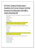 ATI TEAS 7 Science Practice Exam I &NewLine;Questions And Correct Answers &lpar;Verified &NewLine;Answers&rpar; Plus Rationales 2026 Q&A &vert; &NewLine;Instant Download Pdf 