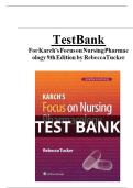 TEST BANK For Karch Focus on Nursing Pharmacology&comma; 9th Edition by Rebecca Tucker&comma; Verified Chapters 1 - 59&comma; Complete Newest Version