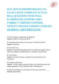 WGU D236 PATHOPHYSIOLOGY OA  EXAM LATEST COMPLETE ACTUAL  REAL QUESTIONS WITH WELL  ELABORATED ANSWERS &lpar;100&percnt;  CORRECT VERIFIED ANSWERS&rpar;  NEWEST UPDATED VERSION &vert;ALREADY  GRADED A&plus; &lpar;REVISED EXAM&rpar;