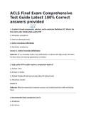 ACLS Final Exam Comprehensive Test Guide Latest 100&percnt; Correct answers provided