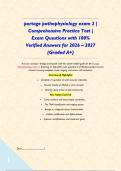 portage pathophysiology exam 2 &vert; Comprehensive Practice Test &vert; Exam Questions with 100&percnt; Verified Answers for 2026 &ndash; 2027 &lpar;Graded A&plus;&rpar;&NewLine;