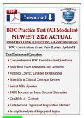 BOC Practice Test Questions with Verified Answers &vert; Latest Update 2026 &vert; Exam Prep &vert; Graded A&plus;