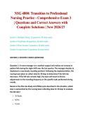 NSG 4800&colon; Transition to Professional Nursing Practice - Comprehensive Exam 3 &vert; Questions and Correct Answers with Complete Solutions &vert; New 2026&sol;27 