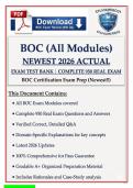 BOC Practice Test Questions with Verified Answers &vert; Latest Update 2026 &vert; Exam Prep &vert; Graded A&plus;