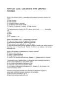 APHY 201 QUIZ 2 QUESTIONS WITH VERIFIED ANSWER