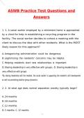 ASWB Practice Test 2026 &vert; Actual Exam Questions & Verified Answers &vert; Latest &lpar;Latest 2026 &sol; 2027 Update&rpar; A&plus; Grade Complete