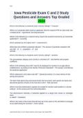 Iowa Pesticide Exam C and 2 Study Questions and Answers Top Graded 2024&period;
