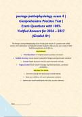 portage pathophysiology exam 4 &vert; Comprehensive Practice Test &vert; Exam Questions with 100&percnt; Verified Answers for 2026 &ndash; 2027 &lpar;Graded A&plus;&rpar;&NewLine;