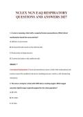 NCLEX NGN EAQ RESPIRATORY&NewLine;QUESTIONS AND ANSWERS 2027