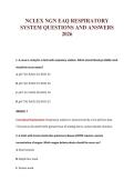 NCLEX NGN EAQ RESPIRATORY&NewLine;SYSTEM QUESTIONS AND ANSWERS&NewLine;2026