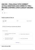 NSG 522 &ndash; FINAL EXAM WITH CORRECT ACTUAL QUESTIONS AND CORRECTLY WELL DEFINED ANSWERS LATEST ALREADY GRADED A&plus;