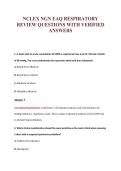 NCLEX NGN EAQ RESPIRATORY&NewLine;REVIEW QUESTIONS WITH VERIFIED&NewLine;ANSWERS