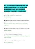 ATI PHARMACOLOGY MADE EASY 4&period;0&NewLine;MUSCULOSKELETAL SYSTEM ACTUAL&NewLine;EXAM QUESTIONS AND CORRECT&NewLine;ANSWERS COMPLETE STUDY GUIDE&NewLine;