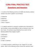CCMA Final Practice Test 2026 &vert; Actual Exam Questions & Verified Answers &vert; Latest &lpar;Latest 2026 &sol; 2027 Update&rpar; A&plus; Grade Complete