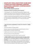 DAVITA PCT FINAL EXAM STUDY GUIDE 2026 &vert; 2 PRACTICE EXAM VERSIONS &vert; VERIFIED QUESTIONS & ANSWERS &vert; COMPREHENSIVE PCT EXAM PREP