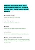 AWHONN ADVANCED FETAL HEART&NewLine;MONITORING EXAM SCRIPT PREMIUM&NewLine;REVIEW SHEET TESTED QUESTIONS AND&NewLine;ANSWERS&NewLine;
