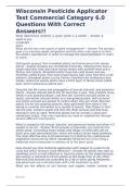 Wisconsin Pesticide Applicator Test Commercial Category 6&period;0 Questions With Correct Answers&period;